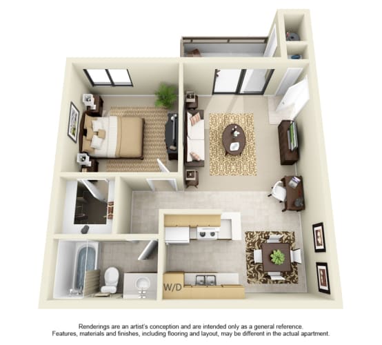 Floor Plan  Village Park Apartments in Encinitas, CA has spacious 1 & 2 bedroom floorplans offering natural bright light,