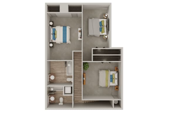 Floor Plan  a floor plan of a studio apartment with a bedroom and living room