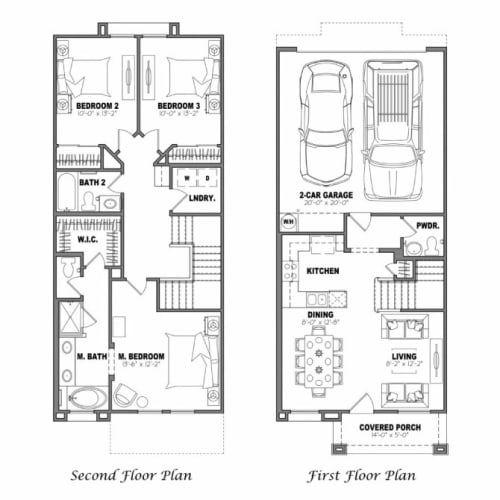Floor Plan  Venice Floor Plan at Casa Sole Vita Townhomes, Mesa, Arizona