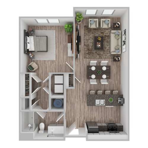 Floor Plan  a floor plan of a bedroom with a bathroom and a living room