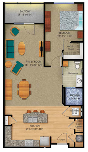 Floor Plan  One Bedroom