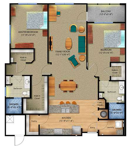 Floor Plan  Two Bedroom