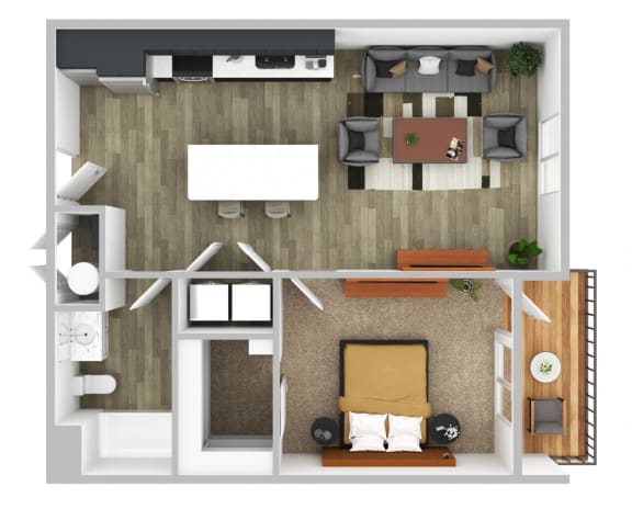 Floor Plan  a1 floor plan  1 bedroom with 1 bath  129