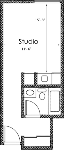 Floor Plan  BACHELOR 1BA - FLOOR PLAN C - 1400 MIDVALE