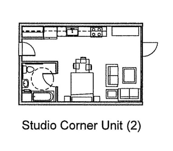 Floor Plan  456 West Studio Apartment Floorplan
