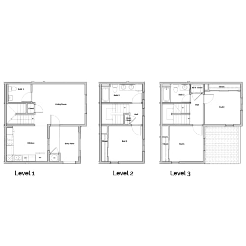 Floor Plan  3 Story 3 Bedroom 3 Bathroom Floor Plan