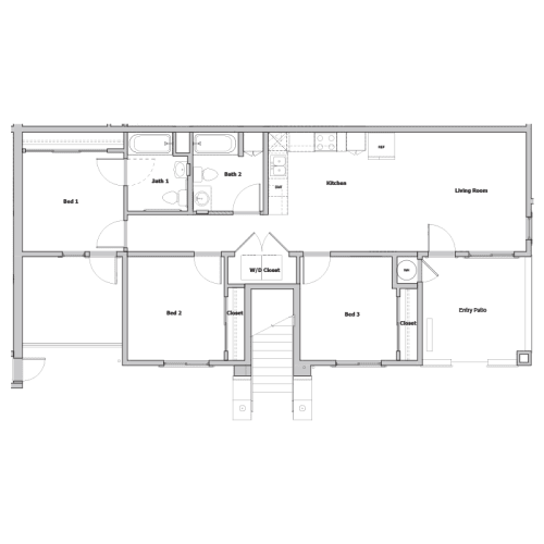Floor Plan  3 Bedroom 2 Bathroom Floor Plan
