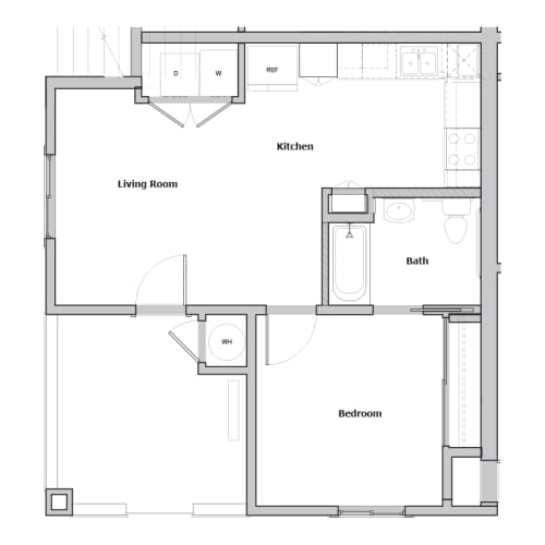 Floor Plan  1 Bedroom 1 Bathroom Floor Plan
