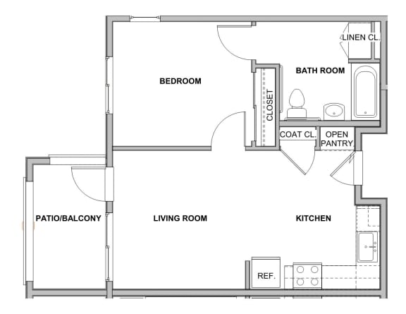 Floor Plan  1-Bedroom_B