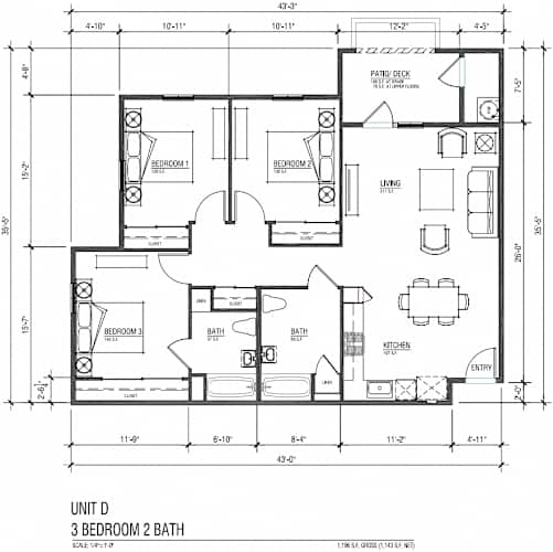 Floor Plan  the floor plan of 3 bedroom 2 bathroom