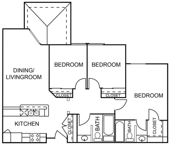 Floor Plan  3 Bedroom 2 Bathroom Floor Plan