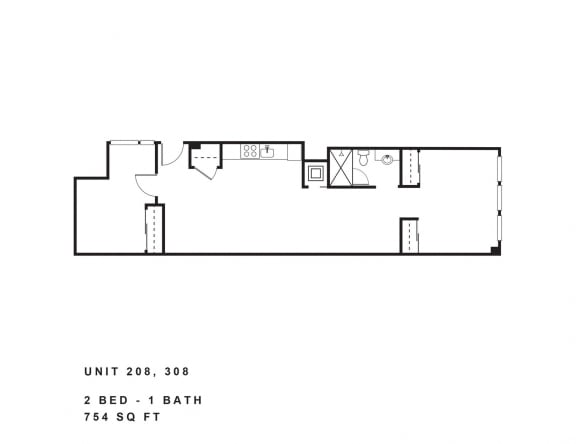 Floor Plan  a floor plan of a 1 bedroom floor plan with roommates