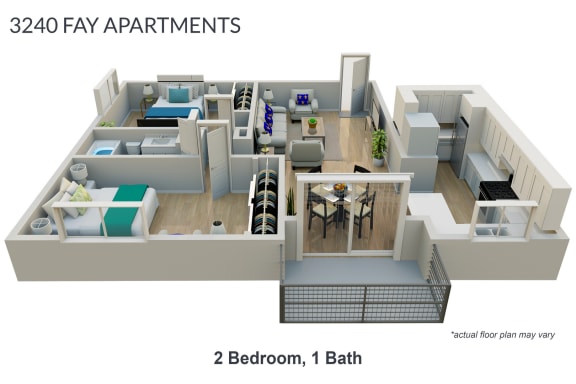 Floor Plan  2 Bed 1 Bath