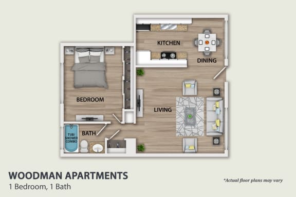Floor Plan  1 Bed 1 Bath