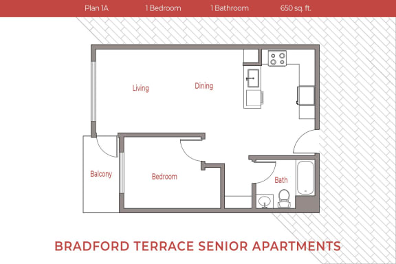 Floor Plan  a floor plan of the bradford terrace senior apartments