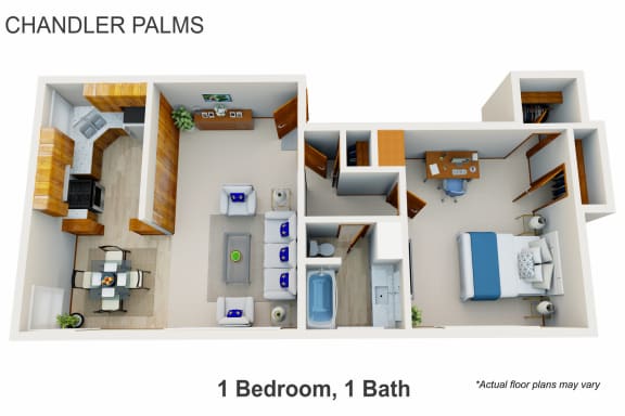 Floor Plan  1 Bedroom, 1 Bath