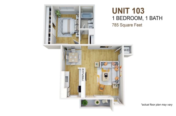 Floor Plan  a floor plan of a unit with a bedroom and a bathroom