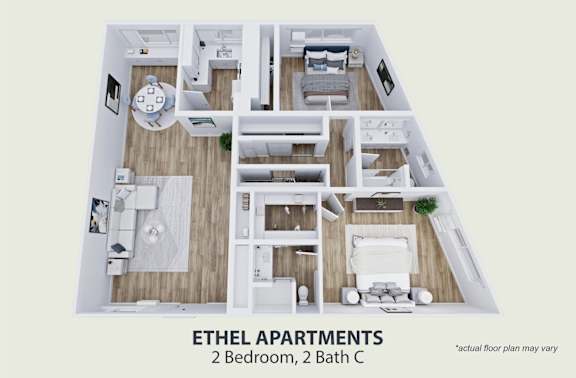 Floor Plan  a bedroom floor plan with a bathroom and a living room