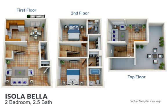 Floor Plan  2 Bedroom 2.5 Bath