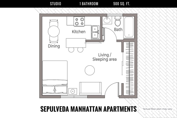 Floor Plan  a floor plan of a small house with a bedroom and a bathroom