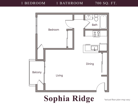 Floor Plan  a floor plan of a studio apartment with a bedroom and living room