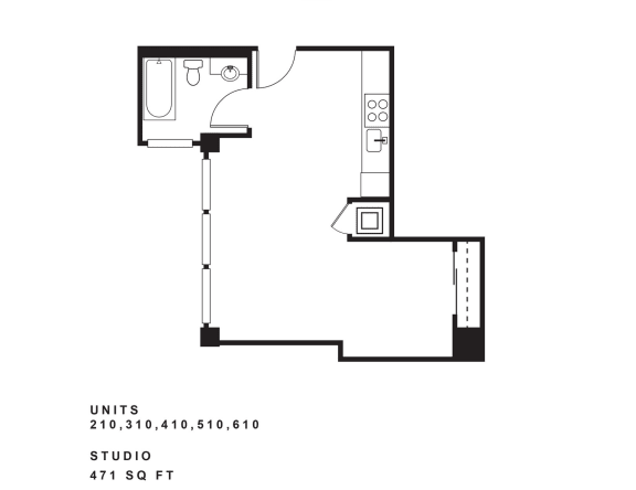 Floor Plan  a floor plan of a studio apartment with a bedroom and a loft