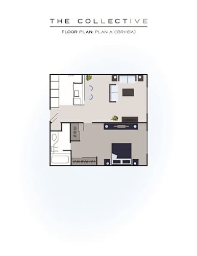Floor Plan  1 Bedroom, 1 Bath A