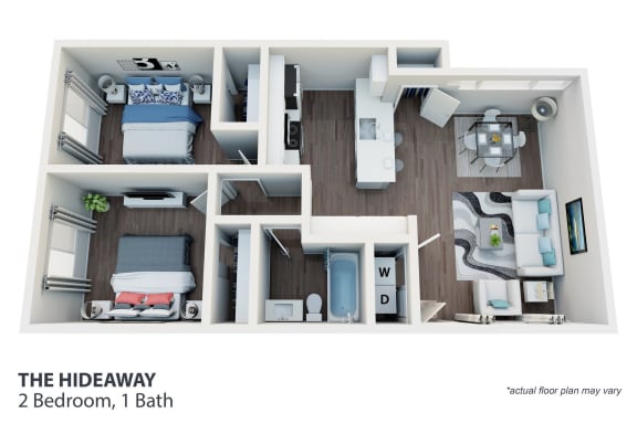 Floor Plan  2 Bedroom, 1 Bath