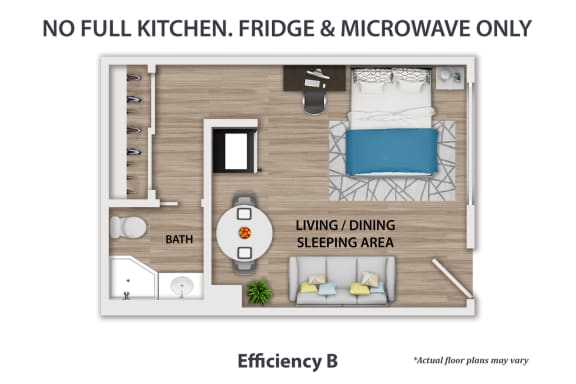 Floor Plan  Efficiency B NO FULL KITCHEN