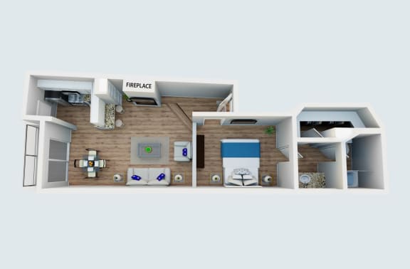 Floor Plan  a floor plan of a house with a bedroom and a living room