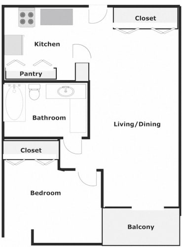 Floor Plan  Casa Santa Marta I senior apartments in Sarasota, FL one bedroom one bathroom floor plan