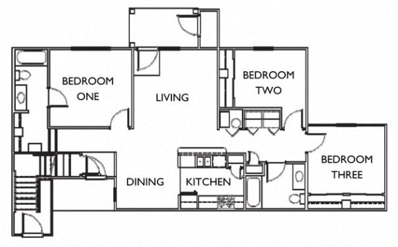 Floor Plan  The Goldenrod 3x2 Floor Plan