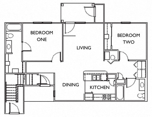 Floor Plan  The Indigo 2x2 Floor Plan