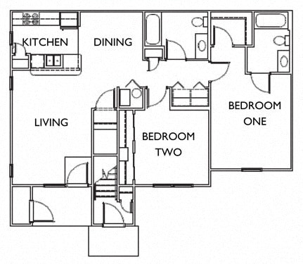Floor Plan  The Lily 2x2 Floor Plan
