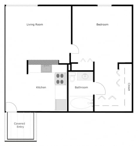 Floor Plan  Villa Assumpta One Bedroom Apartment