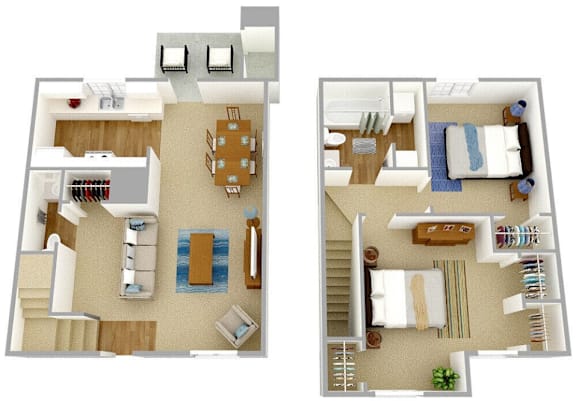 Floor Plan  Two floor plan images of a house.