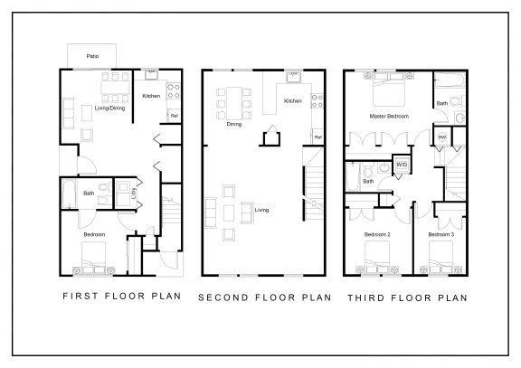 Floor Plan  a floor plan of the first floor and second floor of a house
