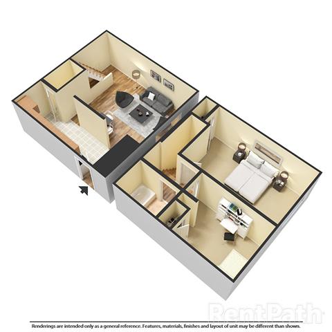 Floor Plan  Two Bedroom Townhouse
