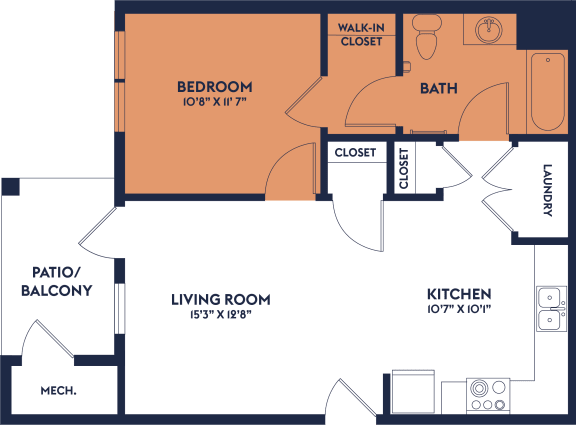Floor Plan  a floor plan of a bedroom apartment