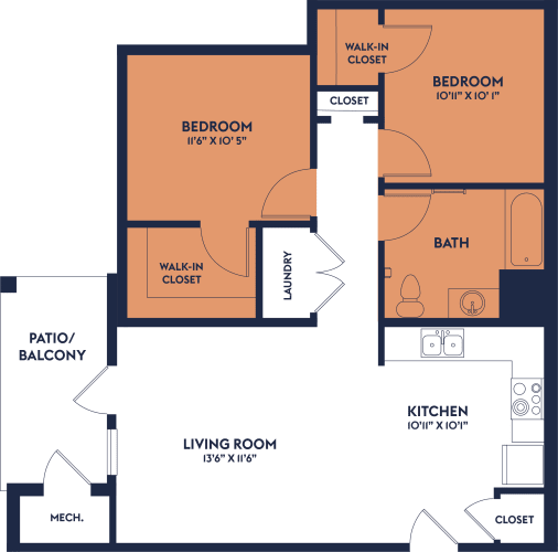 Floor Plan  a floor plan of a bedroom apartment