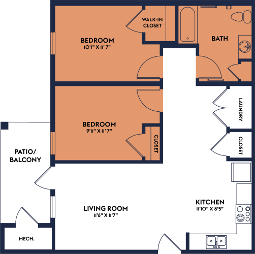Floor Plan  a floor plan of a bedroom apartment