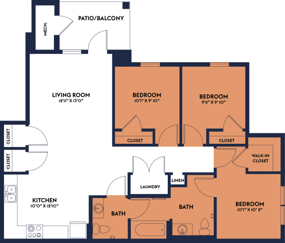 Floor Plan  a floor plan of a bedroom apartment