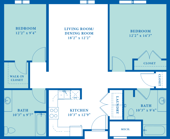 Floor Plan  Two Bedroom