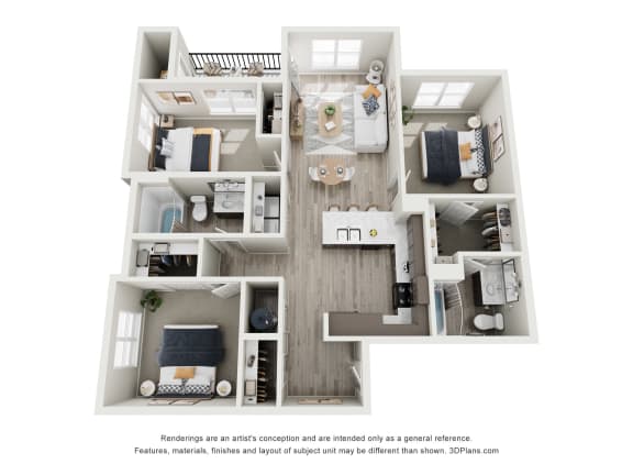 Floor Plan  a floor plan of a 3 bedroom192 sq ft