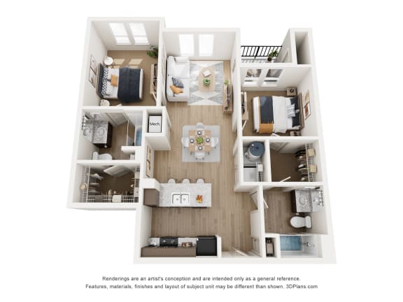 Floor Plan  a stylized floor plan of a 1 bedroom with a bathroom and a living room