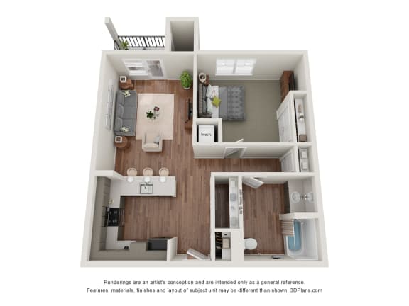 Floor Plan  a stylized floor plan with a bedroom and a living room