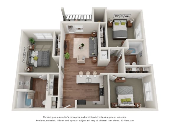 Floor Plan  a 1 bedroom floor plan with a bathroom and a living room