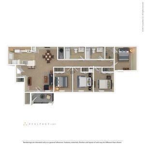 Floor Plan  a floor plan of a 3 bedroom apartment