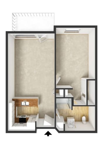 Floor Plan  a floor plan of a bedroom with a large window