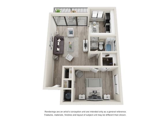 Floor Plan  Via Esplanade 1 bedroom 1 bathroom floorplan